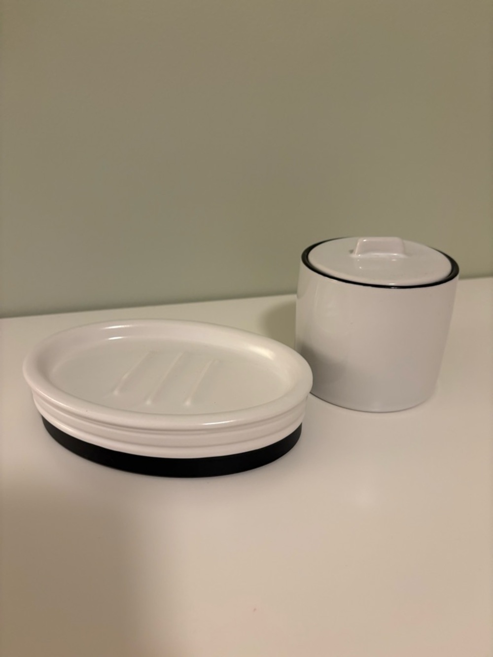 Hearth & Hand Soap Dish and Cotton Ball Canister